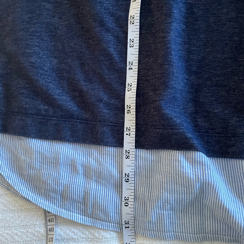 Lane Bryant Navy Blue Denim and Oxford shirt combo - Picture 5 of 5